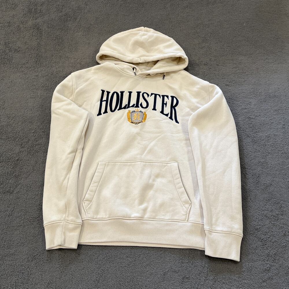 Hollister Cream Cozy Casual Sweatshirt Pullover Fleece Hoodie Men's Size Medium